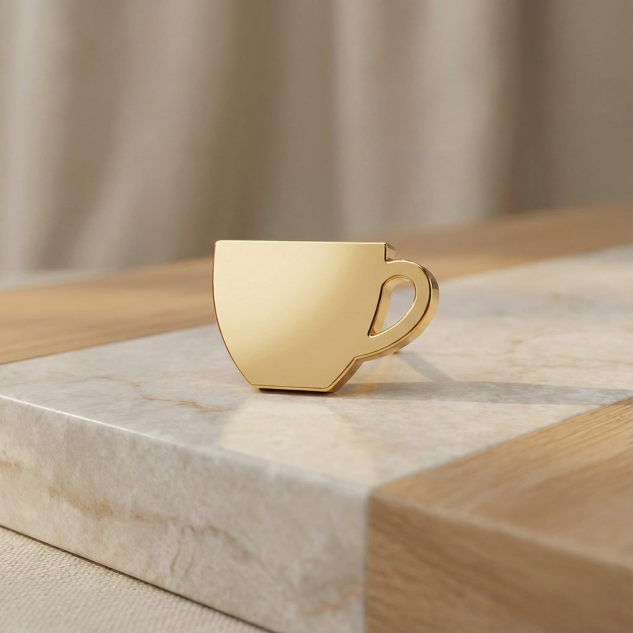 Kahve Fincanı Figürlü 925 Ayar Gümüş Küpe